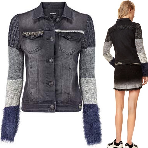 Desigual Jacket Exotic Black Denim 